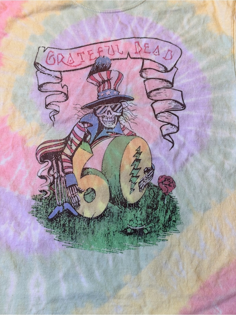 Grateful Dead pastel tie-dye graphic t-shirt size medium